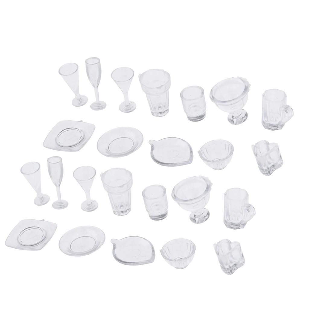 MagiDeal 26 x 1/12 Dollhouse MiniatureTableware Wine Glass Cup Food Plate MagiDeal 26 x 1/12 Dollhouse MiniatureTableware Wine Glass Cup Food Plate