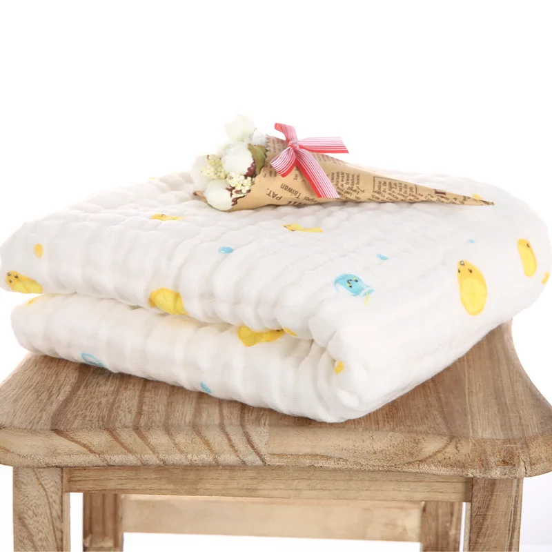 

2pcs Set Six-layers Cotton Soft Gauze Kids Baby Bath Towel Printed blanket Newborn Baby bag Children's Shower Towels Bathrobes