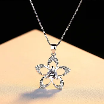 Simple Fashion Jewelry Plant Flower Hollow Design 925 Sterling Silver Necklace Collarbone Pendant Necklace Choker With Crystal
Simple Fashion Jewelry Plant Flower Hollow Design 925 Sterling Silver Necklace Collarbone Pendant Necklace Choker With Crystal