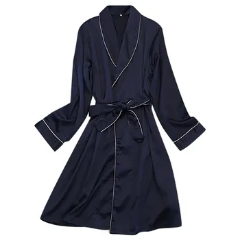 Men Black Lounge Sleepwear Faux Silk Nightwear For Men Comfort Silky Bathrobes Noble Dressing gown Men's Sleep Robes #35
Men Black Lounge Sleepwear Faux Silk Nightwear For Men Comfort Silky Bathrobes Noble Dressing gown Men's Sleep Robes #35