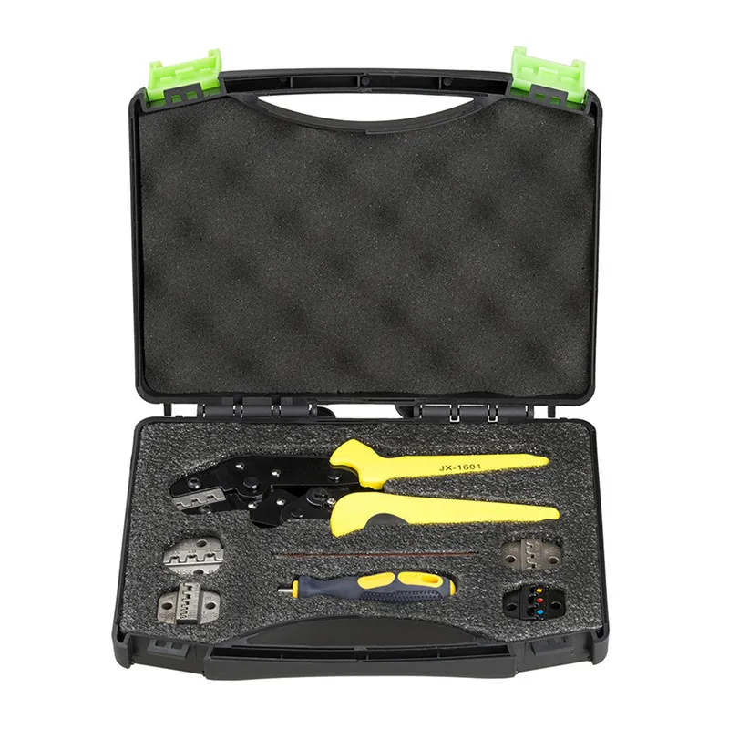 

5 In 1 Insulated Cable Connectors Terminal Ratchet Crimping Wire Crimper Plier Tool Set Engineering Ratcheting Cord End Terminal