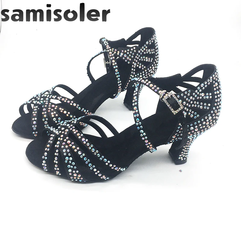 Samisoler Black Rhinestone ballroom dance shoes women Salsa dance shoes women Professional tango Latin Shoes style high heels
Samisoler Black Rhinestone ballroom dance shoes women Salsa dance shoes women Professional tango Latin Shoes style high heels