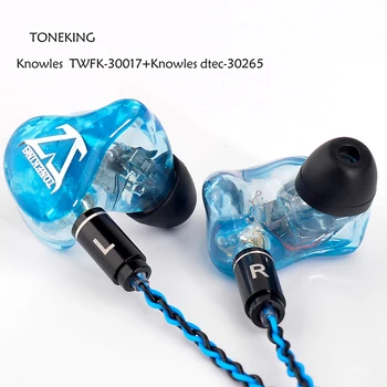 

TONEKING T4 In Ear Earphone 4 Balanced Armature 4BA HIFI Monitor Music DJ Earbuds With MMCX 8-Core Silver Plating Cable