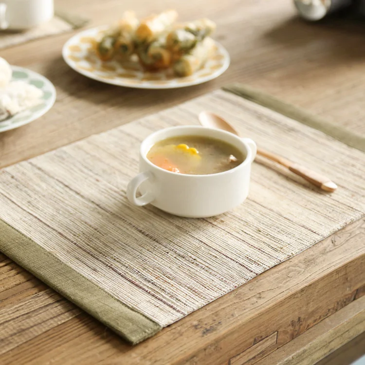 Zakka Style экспорт из Японии зеленая оправа лента ручной работы рами столовых