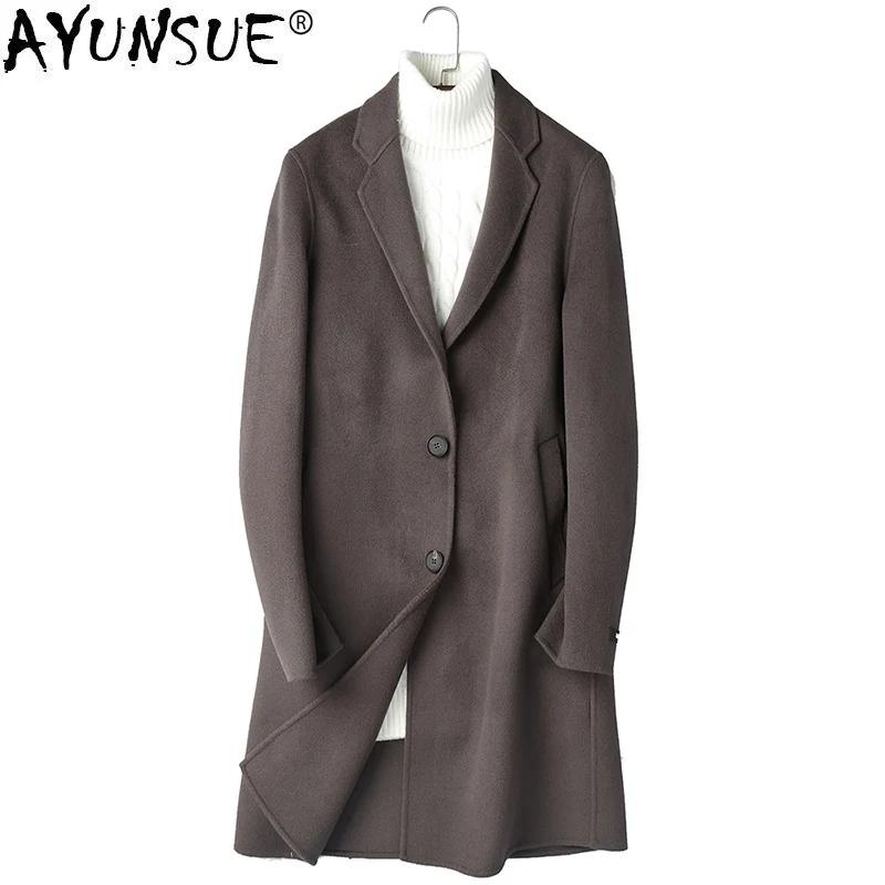 AYUNSUE Autumn Winter Coat Men 100% Wool Jacket Double-sided Woolen Coats Mens Jacket and Coat Abrigo Hombre P-S8181Z ZL867
AYUNSUE Autumn Winter Coat Men 100% Wool Jacket Double-sided Woolen Coats Mens Jacket and Coat Abrigo Hombre P-S8181Z ZL867