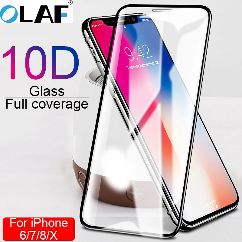 OLAF 10D Full Protective Glass For IPhone 6 6s 7 8 Plus Tempered Glass Cover For IPhone XS Max X XR Screen Protector Glass Film
OLAF 10D Full Protective Glass For IPhone 6 6s 7 8 Plus Tempered Glass Cover For IPhone XS Max X XR Screen Protector Glass Film