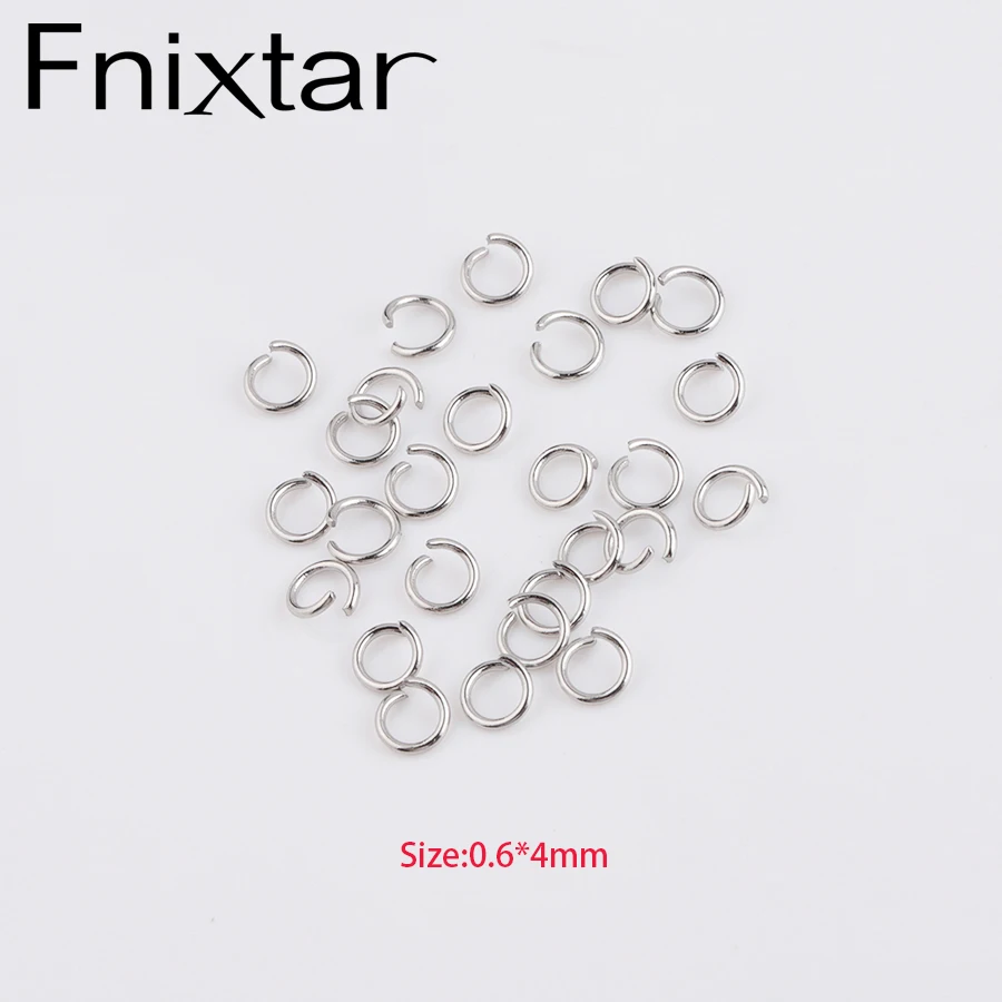 Fnixtar 0.6*4mm Stainless Steel Open Jump Rings Split Connectors DIY Jewelry Findings Components 1000piece/lot | Украшения и