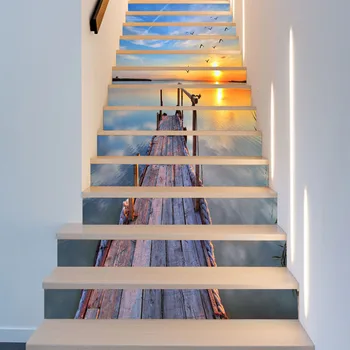 13 Pcs/Set Creative 3D DIY Stairway Stickers Sunrise Sea View Stairway Wall Sticker Stairs Decoration Wallpaper Floor Sticker
13 Pcs/Set Creative 3D DIY Stairway Stickers Sunrise Sea View Stairway Wall Sticker Stairs Decoration Wallpaper Floor Sticker
