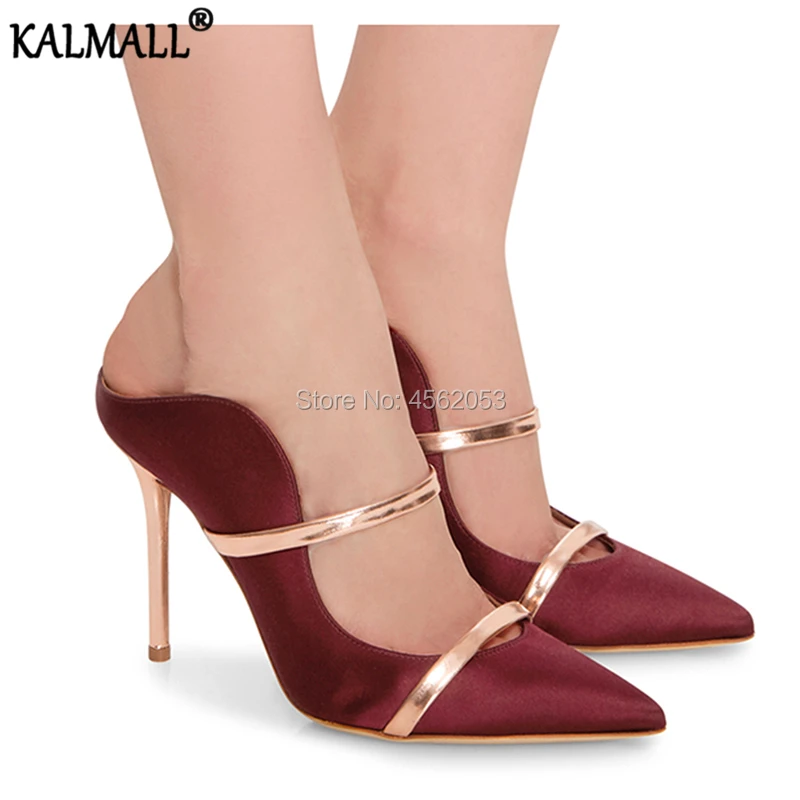 KALMALL Silk Satin High Heel Slides Women Pumps Metallic Straps Pointed Toe Mules Wedding Shoes Woman Stiletto Gladiator Sandals
KALMALL Silk Satin High Heel Slides Women Pumps Metallic Straps Pointed Toe Mules Wedding Shoes Woman Stiletto Gladiator Sandals