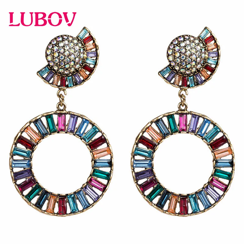 LUBOV Luxury Multi-color Hollow Round Crystal Dangle Earrings Gold Color Drop Earrings Trendy Bohemia Style Women Jewelry
LUBOV Luxury Multi-color Hollow Round Crystal Dangle Earrings Gold Color Drop Earrings Trendy Bohemia Style Women Jewelry