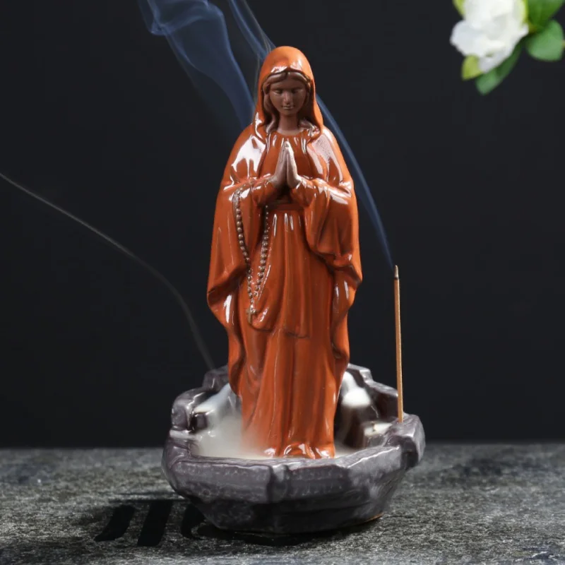 New Ceramic Jesus Christ Virgin Mary Statue Figurine Backflow Incense Holder Incense Burner Stick Censer + 10PCS Incense Cones
New Ceramic Jesus Christ Virgin Mary Statue Figurine Backflow Incense Holder Incense Burner Stick Censer + 10PCS Incense Cones