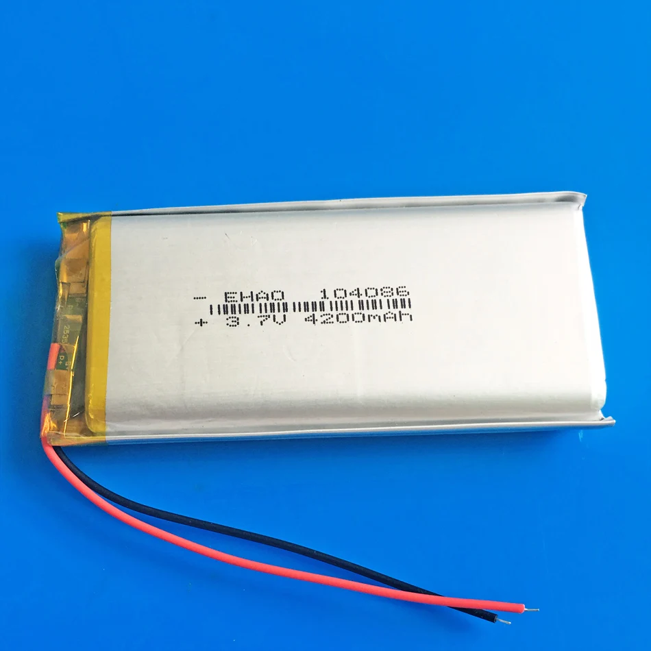 3.7V 4200mAh lithium polymer Rechargeable Lipo battery for GPS DVD PDA PAD power bank e-book camera tablet PC laptop 104086
3.7V 4200mAh lithium polymer Rechargeable Lipo battery for GPS DVD PDA PAD power bank e-book camera tablet PC laptop 104086