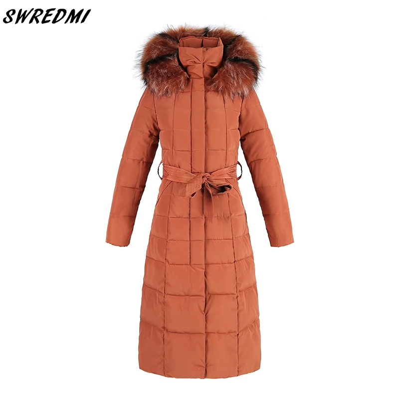 SWREDMI X-Long Winter Women Hooded Coat Fur Collar Thick Warm Sashes Parka Female Plus Size S-3XL Cotton Padded Jacket Coat Lady
SWREDMI X-Long Winter Women Hooded Coat Fur Collar Thick Warm Sashes Parka Female Plus Size S-3XL Cotton Padded Jacket Coat Lady