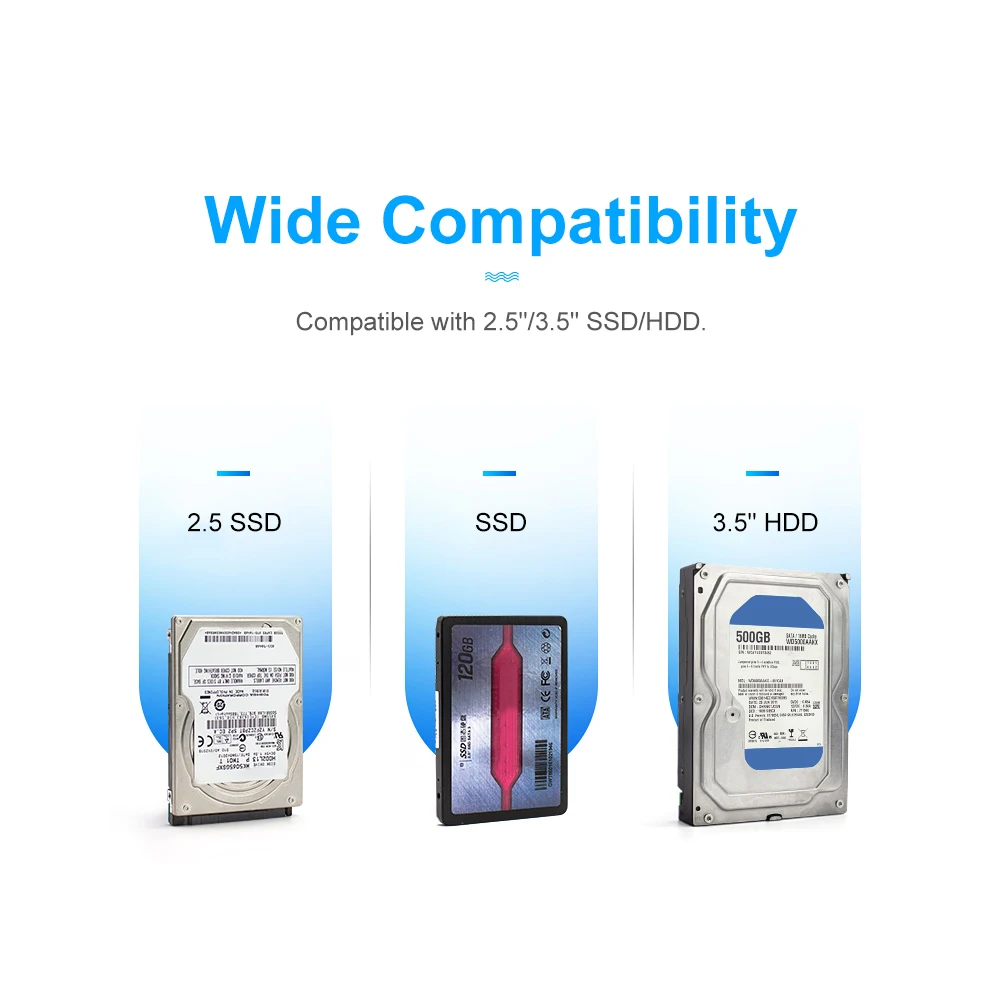 Festnight OImaster EB-0001BU3 2.5//3.5 SATA I//II//III to USB3.0 Adapter Hard Drive Box Converter for SSD HDD