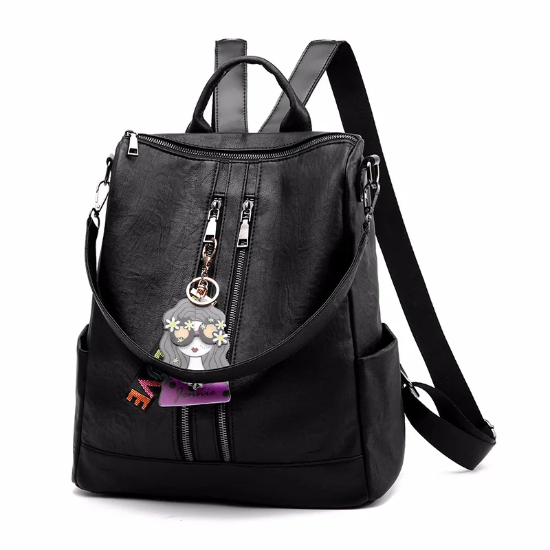 Retro Fashion Zipper Ladies Backpack 2019 Hot Leather High Quality School Bag Shoulder Bag for Youth Bag Cartoon Pendant Bookbag
Retro Fashion Zipper Ladies Backpack 2019 Hot Leather High Quality School Bag Shoulder Bag for Youth Bag Cartoon Pendant Bookbag