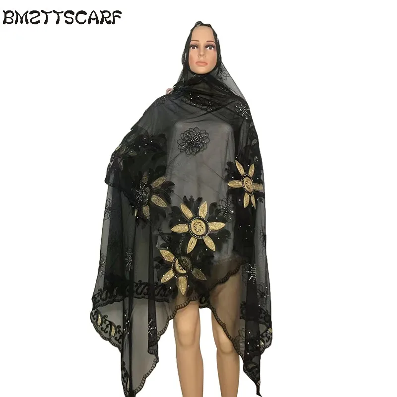 African women scarf muslim embroidery women headscarf big net scarf for shawls BM576
African women scarf muslim embroidery women headscarf big net scarf for shawls BM576