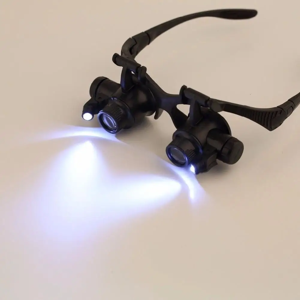 Head-mounted LED Light Glasses Magnifier 10X 15X 20X 25X Watchmaker Jewelry Optical Lens Glass Magnifier Loupe
Head-mounted LED Light Glasses Magnifier 10X 15X 20X 25X Watchmaker Jewelry Optical Lens Glass Magnifier Loupe