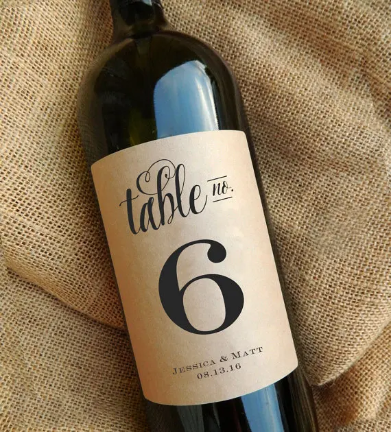 Table Number Wine Labels, Personalized Name and Date, Kraft Wedding Party Gift Favors, Table Decor,Wine Bottle Number Sticker
Table Number Wine Labels, Personalized Name and Date, Kraft Wedding Party Gift Favors, Table Decor,Wine Bottle Number Sticker