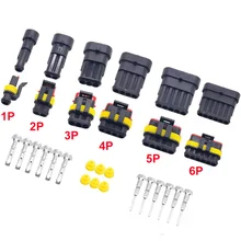 5 conjuntos 1.5 kit 2 3 4 5 6 pinos forma fêmea macho super selo à prova dwaterproof água cabo de fio elétrico conector automotivo plugue do carro(China)