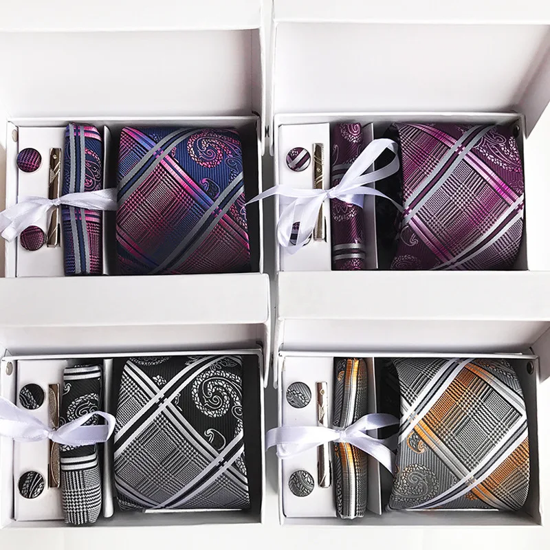New Fashion Plaid Stripes Men's Business Tie Set Printed Tie/Tie Clip Scarf Cufflinks Set Dressed Wedding Tie Set In Giftbox
New Fashion Plaid Stripes Men's Business Tie Set Printed Tie/Tie Clip Scarf Cufflinks Set Dressed Wedding Tie Set In Giftbox