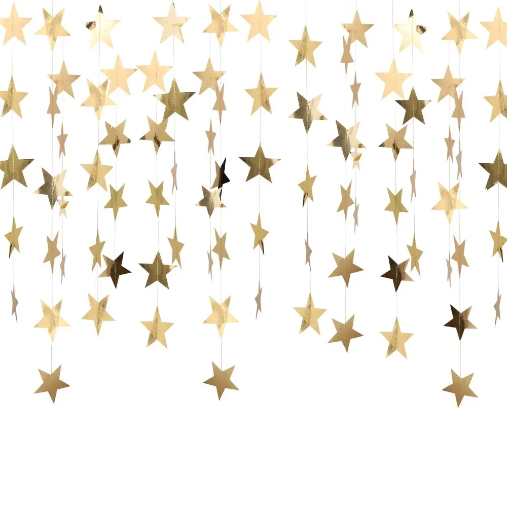 4M Reflective Star Paper Garland Sparkling Star Bunting Banner for Wedding Birthday Party Holiday Decorations
4M Reflective Star Paper Garland Sparkling Star Bunting Banner for Wedding Birthday Party Holiday Decorations