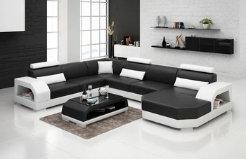

2019 modern style L-Shape genuine leather sofa 0413-G8001