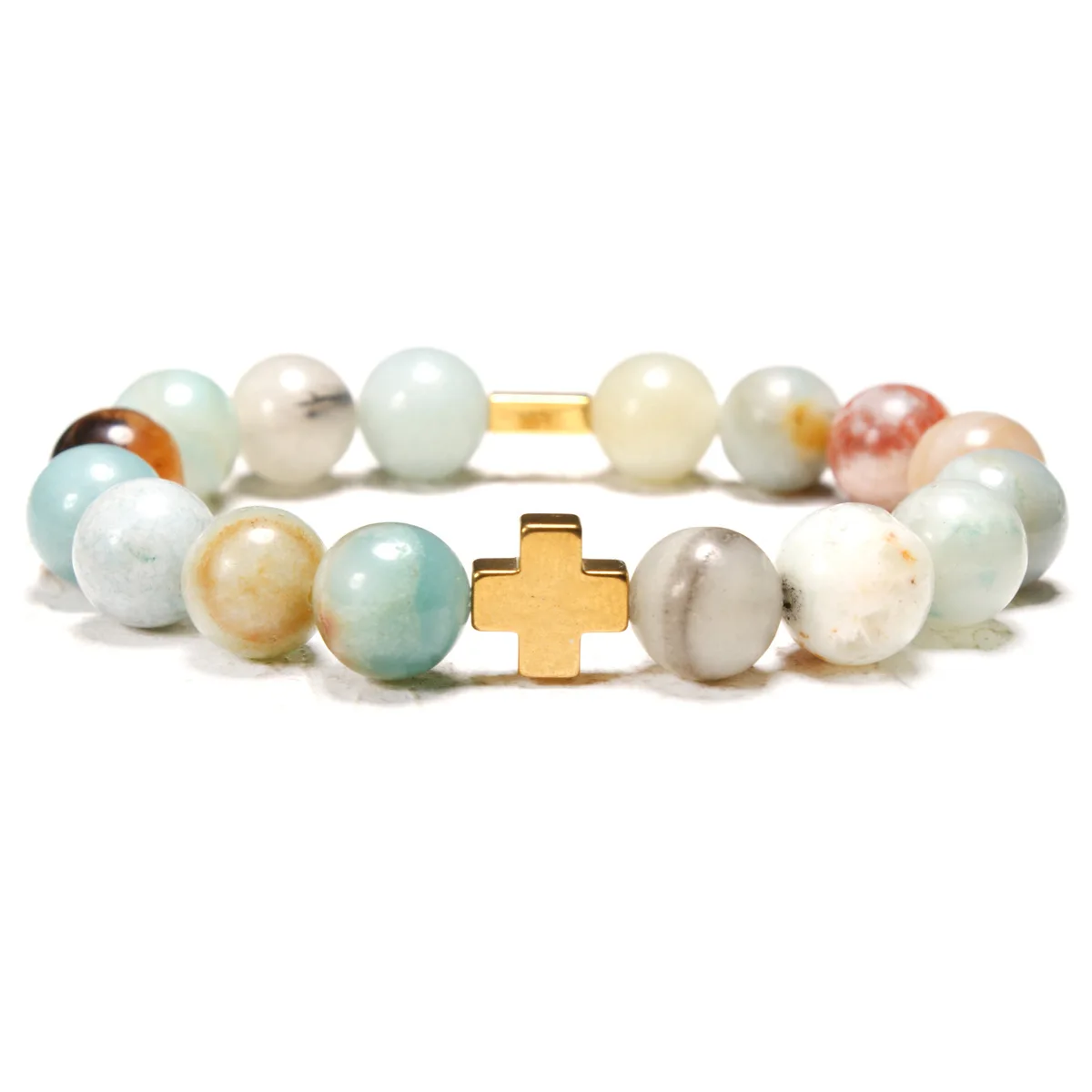 Natural Stone Beads Cross Men's Bracelets Religious Christian Bracelets For Women
Natural Stone Beads Cross Men's Bracelets Religious Christian Bracelets For Women