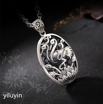 KJJEAXCMY Fine jewelry S990, hollowed out, lotus, crane, sterling silver, Thai silver, antique lady's sweater
KJJEAXCMY Fine jewelry S990, hollowed out, lotus, crane, sterling silver, Thai silver, antique lady's sweater