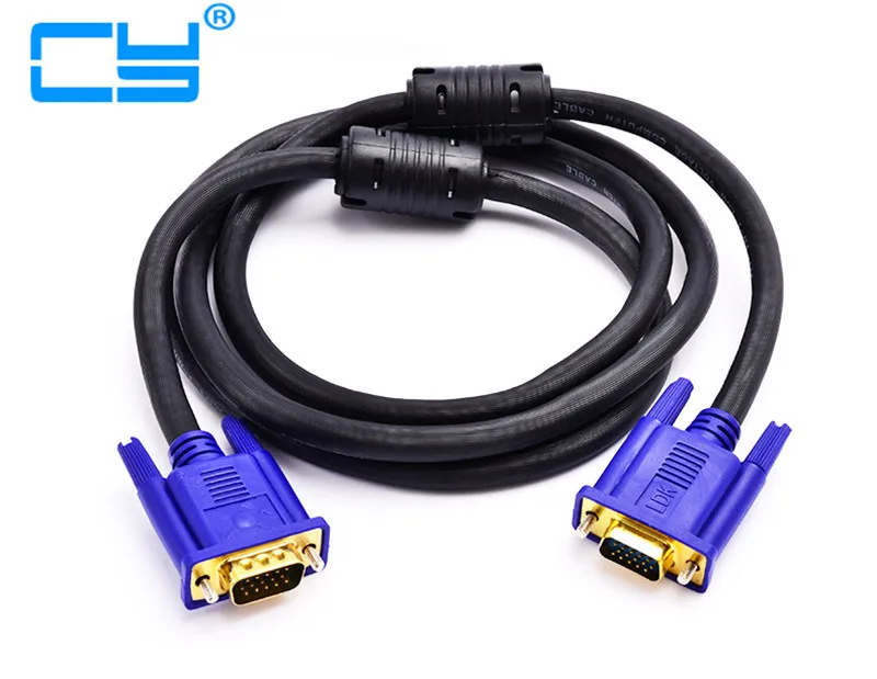 VGA to VGA Cable 15 pin with Double Magnets Ring VGA 3+6 D-SUB Extension Cabo Male to Male cable VGA 20m/25m/30m/40m 66ft 99ft
