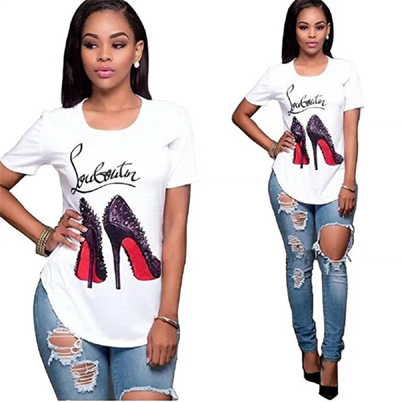 Showtly High-heeled shoes Female oversized Women T-shirt Korean Fashion Clothing Streetwear Vogue T-shirts
Showtly High-heeled shoes Female oversized Women T-shirt Korean Fashion Clothing Streetwear Vogue T-shirts
