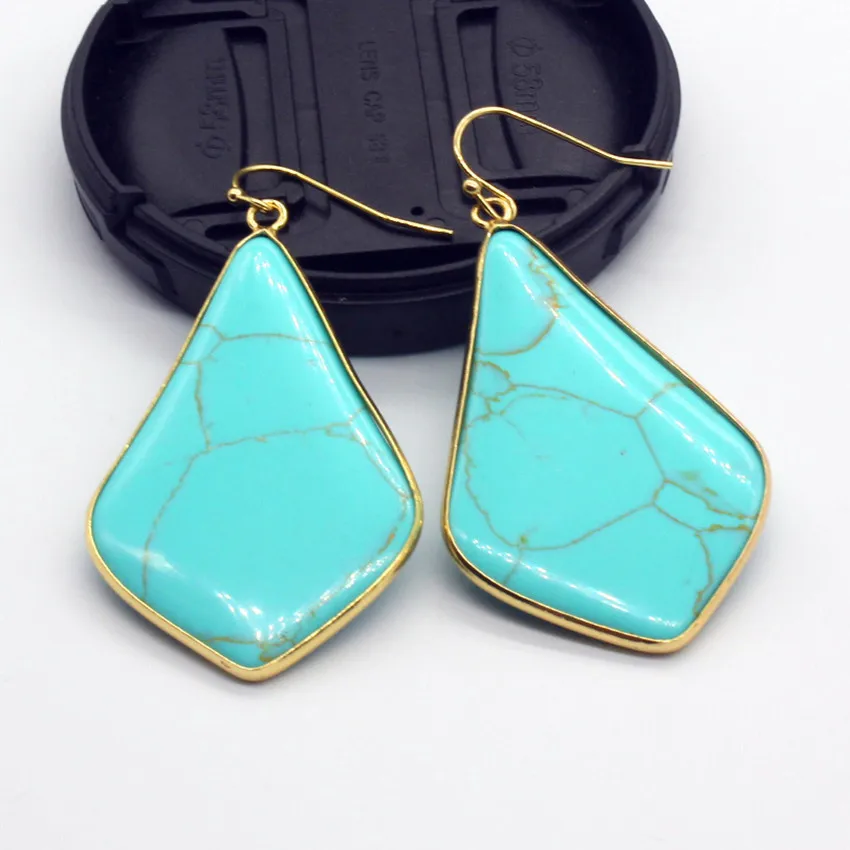 100-Unique 1 Pair Light Yellow Gold Color Rhombus Shape Green Turquoises Stone Earrings For Christmas Jewelry
100-Unique 1 Pair Light Yellow Gold Color Rhombus Shape Green Turquoises Stone Earrings For Christmas Jewelry