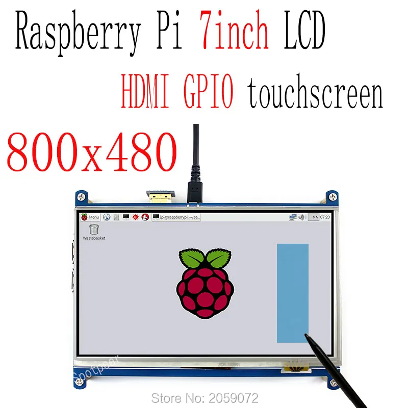 Raspberry pi 7 дюймов LCD резистивный сенсорный экран HDMI 800x480 tft дисплей gpio больше 5 |