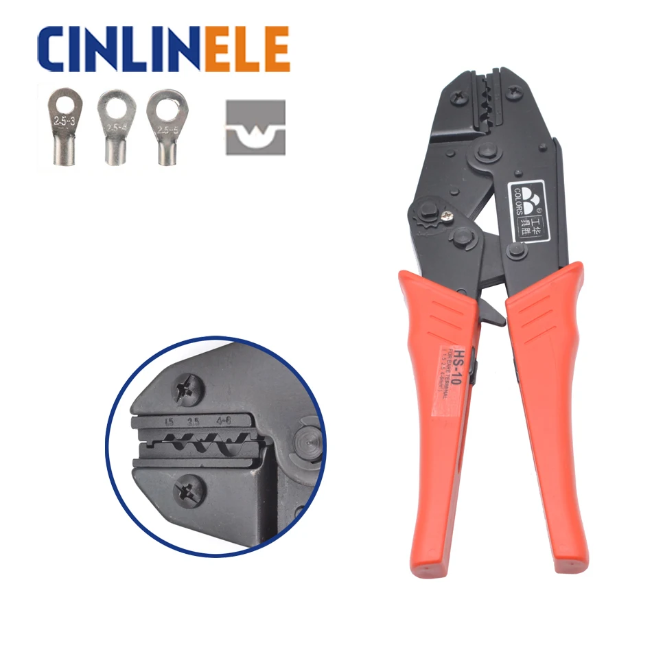 HS-10 1.5-6.0mm 15-10AWG Crimp Pliers Multi Hand Tools Uninsulated Ring&Spade Terminals Crimping alicate Replaceable Dies 9 Inch
HS-10 1.5-6.0mm 15-10AWG Crimp Pliers Multi Hand Tools Uninsulated Ring&Spade Terminals Crimping alicate Replaceable Dies 9 Inch