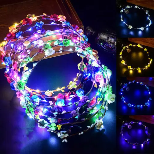 Wedding Party Crown Flower Headband LED Light Up Hair Wreath Hairband Garlands Creative Fashion Glow Headband
Wedding Party Crown Flower Headband LED Light Up Hair Wreath Hairband Garlands Creative Fashion Glow Headband