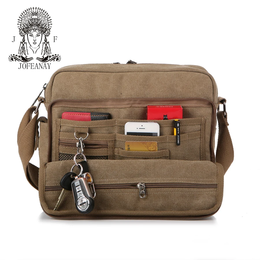 JOFEANAY2016 new men's canvas bag New Fashion design Washed Canvas Men's shoulder bags Multi pocket bag Canvas Shoulder Bag
JOFEANAY2016 new men's canvas bag New Fashion design Washed Canvas Men's shoulder bags Multi pocket bag Canvas Shoulder Bag