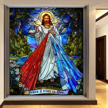 Can do any size Window Film Glass Films Jesus Christ Poster stained glass sticker self adhesive or static cling for Church Home
Can do any size Window Film Glass Films Jesus Christ Poster stained glass sticker self adhesive or static cling for Church Home