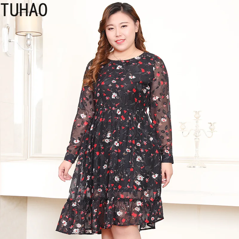 TUHAO 2019 Women Ruffled Casual Dresses Large Size 10XL 9XL 8XL Elegant Vintage Party Dress Long Sleeve Print Office Lady Dress
TUHAO 2019 Women Ruffled Casual Dresses Large Size 10XL 9XL 8XL Elegant Vintage Party Dress Long Sleeve Print Office Lady Dress