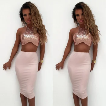 Sexy Women Sets 2018 New Women Lady Sequins Party Cocktail Club Bodycon Skirts Two-piece Short Skirts Set
Sexy Women Sets 2018 New Women Lady Sequins Party Cocktail Club Bodycon Skirts Two-piece Short Skirts Set