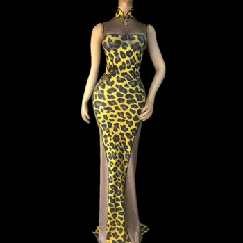 New Nightlub Dj Women Sexy Stretch Skinny One Piece Dress Floor Length Leopard Print Stage Performance Dresss Fashion DS Dress
New Nightlub Dj Women Sexy Stretch Skinny One Piece Dress Floor Length Leopard Print Stage Performance Dresss Fashion DS Dress