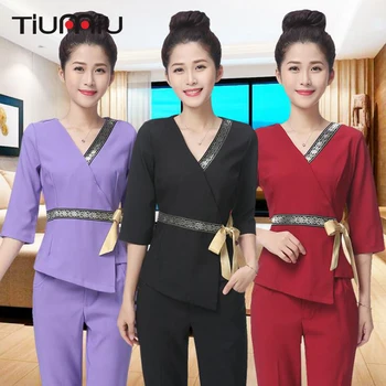 Lab Jacket+Pants Hotel Waiter Aviation Uniform Women Short Sleeve Medical Uniform Lady Beauty Salon SPA Fashion Workwear Uniform
Lab Jacket+Pants Hotel Waiter Aviation Uniform Women Short Sleeve Medical Uniform Lady Beauty Salon SPA Fashion Workwear Uniform