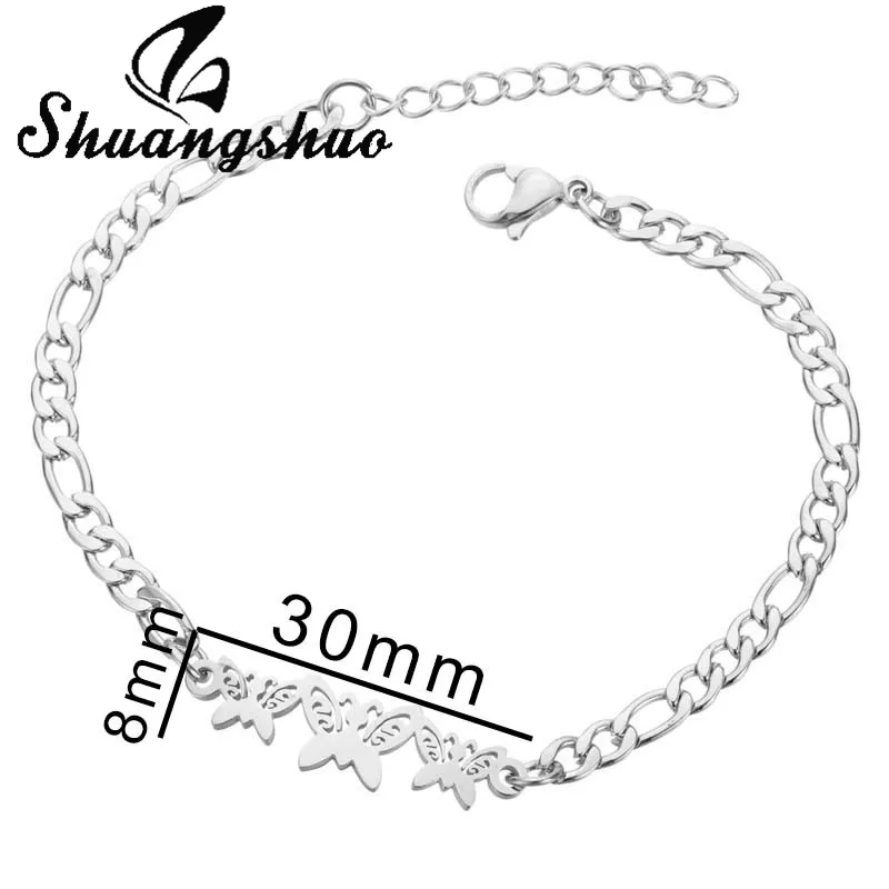 Shuangshuo браслеты из нержавеющей стали для женщин повседневные ювелирные изделия