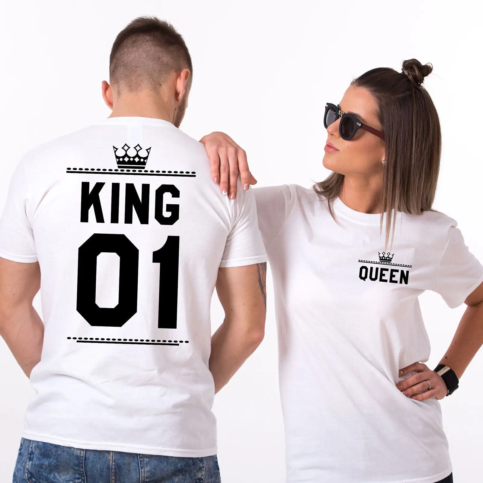 Clothes Femme Tshirt Streetwear Tee Shirt Homme Black White Womens Shirts King Queen Couple T Shirt for Men Women Family T-shirt
Clothes Femme Tshirt Streetwear Tee Shirt Homme Black White Womens Shirts King Queen Couple T Shirt for Men Women Family T-shirt