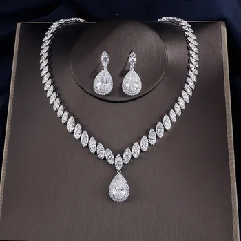 Luxury Bridal Jewelry Sets Brilliant Cubic Zircon Party Costume Necklace Earrings Wedding Bridal Jewelry Sets Dress Accessories
Luxury Bridal Jewelry Sets Brilliant Cubic Zircon Party Costume Necklace Earrings Wedding Bridal Jewelry Sets Dress Accessories