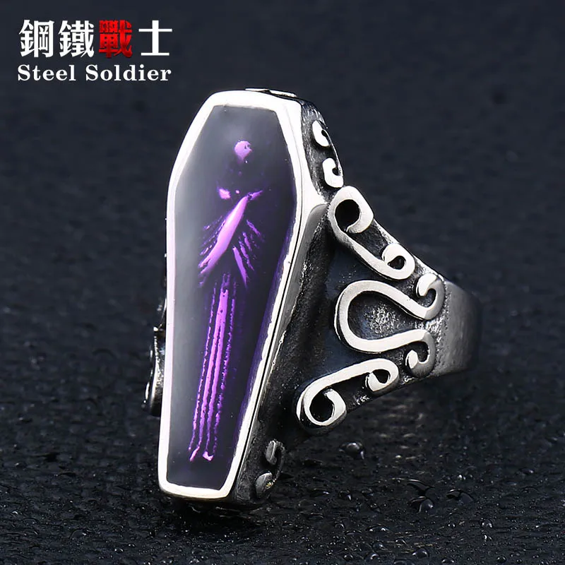 steel soldier punk vampire Diaries Undertaker Ring biker rock Stainless Steel With Purple colour vintage men jewelry
steel soldier punk vampire Diaries Undertaker Ring biker rock Stainless Steel With Purple colour vintage men jewelry
