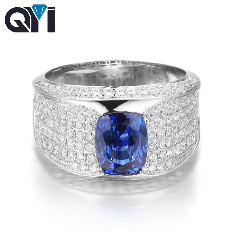 QYI 925 Sterling Silver Simulated Sapphire Solitaire Engagement Ring Oval Cut 1ct Blue Sona Stone Micro Pave Women Wedding Rings
QYI 925 Sterling Silver Simulated Sapphire Solitaire Engagement Ring Oval Cut 1ct Blue Sona Stone Micro Pave Women Wedding Rings