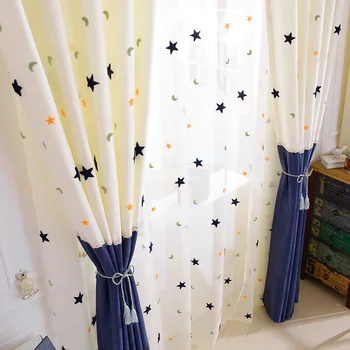 Kids Curtains Embroidery Star Moon Contracted Contemporary Stitching Window Curtains for Children Bedroom Screening Baby Room
Kids Curtains Embroidery Star Moon Contracted Contemporary Stitching Window Curtains for Children Bedroom Screening Baby Room