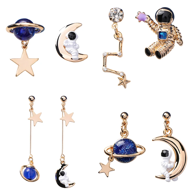2019 Astronaut Crystal Blue Universe Star Moon Earrings Asymmetric Universe Planet Big Dipper Drop Earrings for Women Girl Gift
2019 Astronaut Crystal Blue Universe Star Moon Earrings Asymmetric Universe Planet Big Dipper Drop Earrings for Women Girl Gift