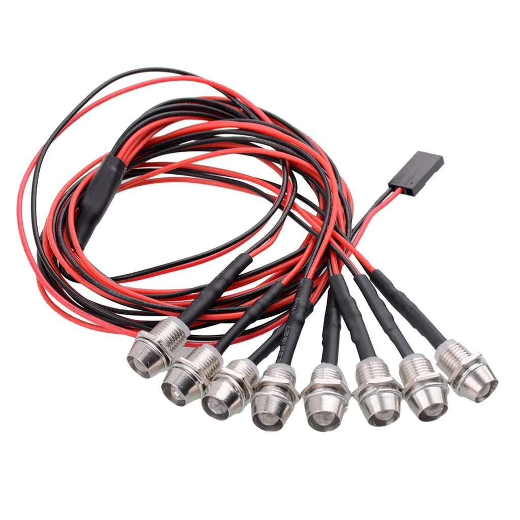 8 LED Light Kit Headlights Taillight White Yellow Red for 1/5 1/8 1/10 1/12 1/16 RC DIY Parts