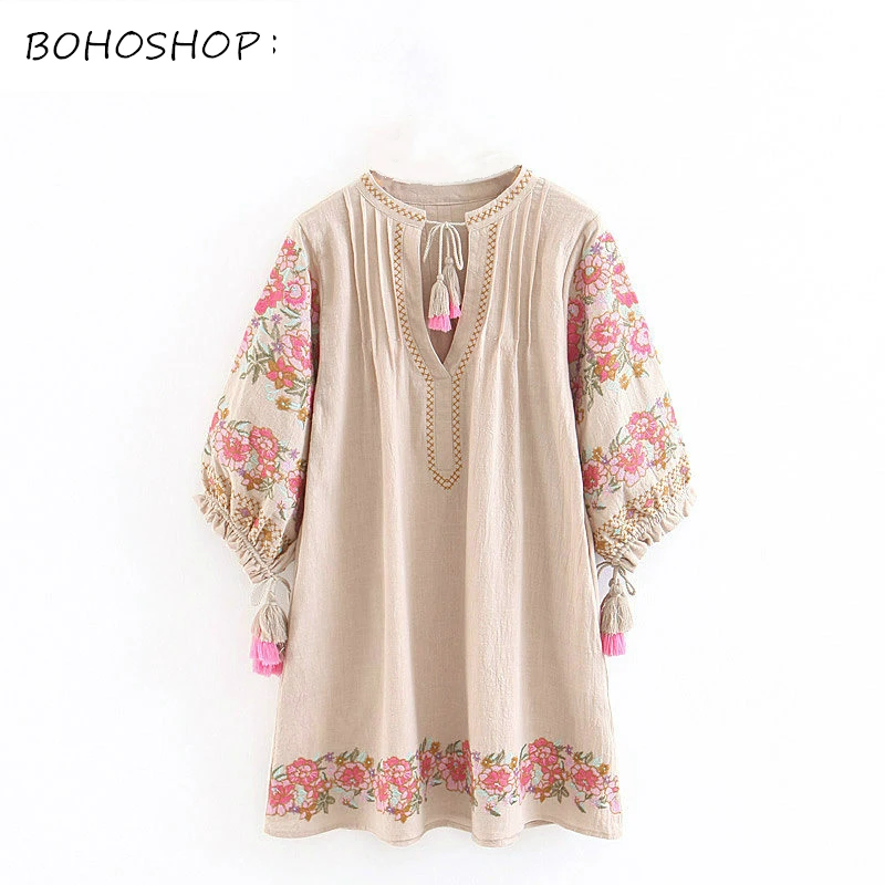 Boho chic vestidos dress floral print sleeve beach long Bohemian chic dresses women mini dress Ladies V neck Summer tassel dress
Boho chic vestidos dress floral print sleeve beach long Bohemian chic dresses women mini dress Ladies V neck Summer tassel dress