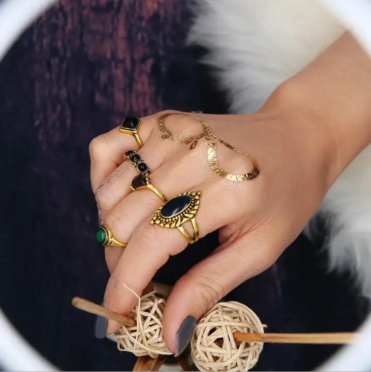 High Quality Vintage Punk 5PCS Ring Set Antique Gold-color Faux Stone Turkish Mid Finger Rings For Women Retro Set de anillos
High Quality Vintage Punk 5PCS Ring Set Antique Gold-color Faux Stone Turkish Mid Finger Rings For Women Retro Set de anillos